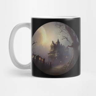 Creepy house and full moon Mug